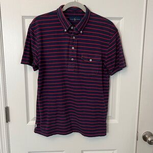 Ralph Lauren Chest Pocket Striped Knit Classic Preppy American Style M
